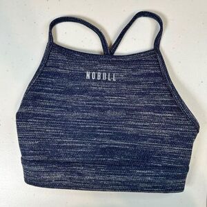 NWT NOBULL Women’s Blue High Neck Halter Style Sports Bra CrossFit- Size XS